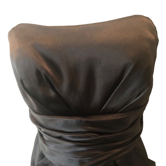 David’s Bridal Black Strapless Cocktail Mini Dress Empire Waist Sz. 6 - Picture 5 of 8